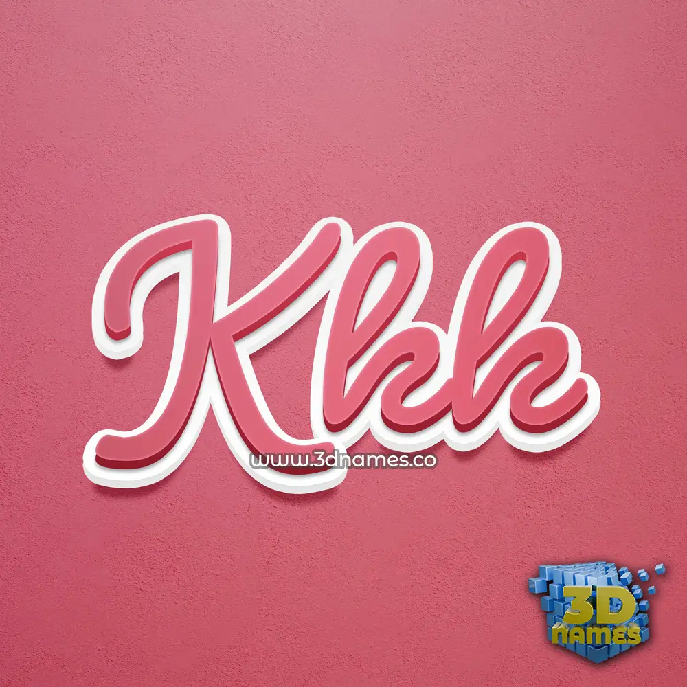 kkk in Red Scribble style - 3D name wallpaper