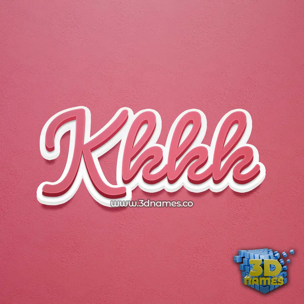 kkkk in Red Scribble style - 3D name wallpaper