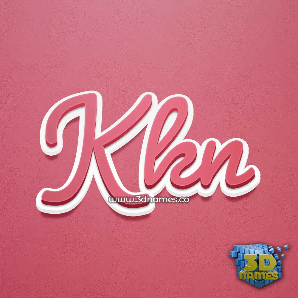 kkn in Red Scribble style - 3D name wallpaper