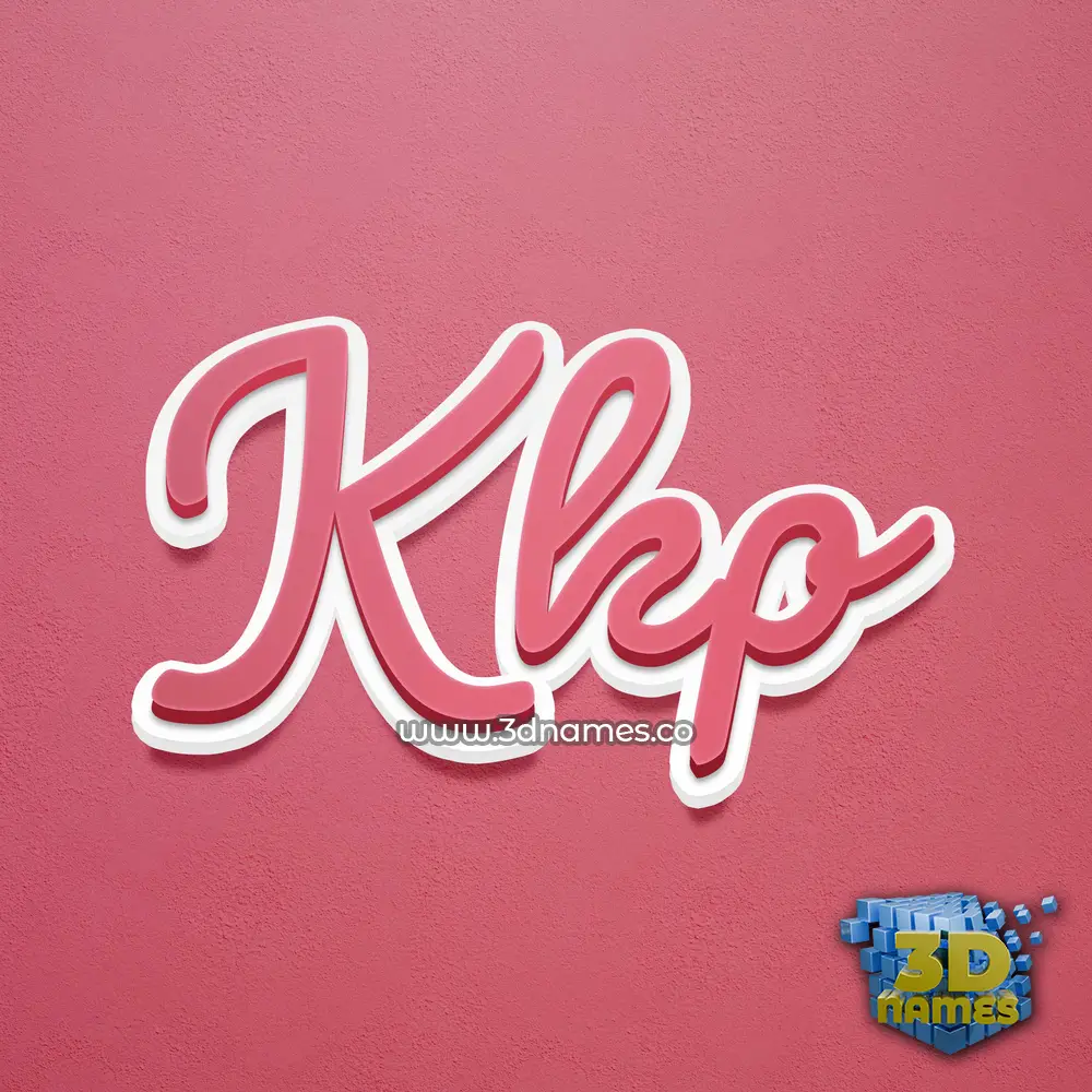kkp in Red Scribble style - 3D name wallpaper