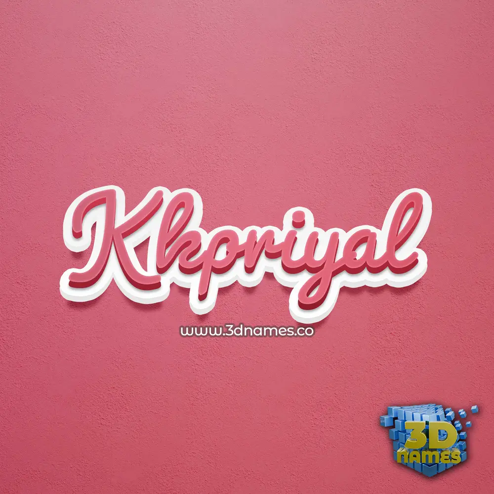 kkpriyal in Red Scribble style - 3D name wallpaper