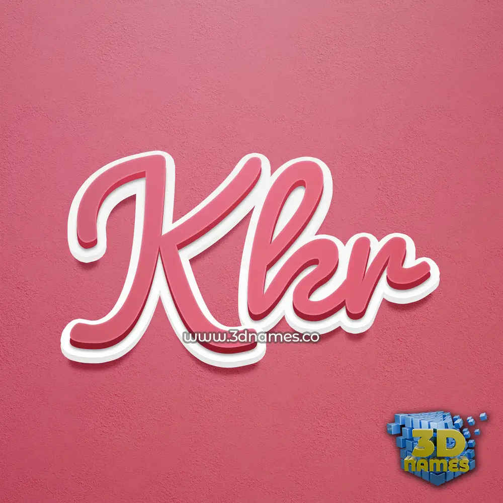 kkr in Red Scribble style - 3D name wallpaper