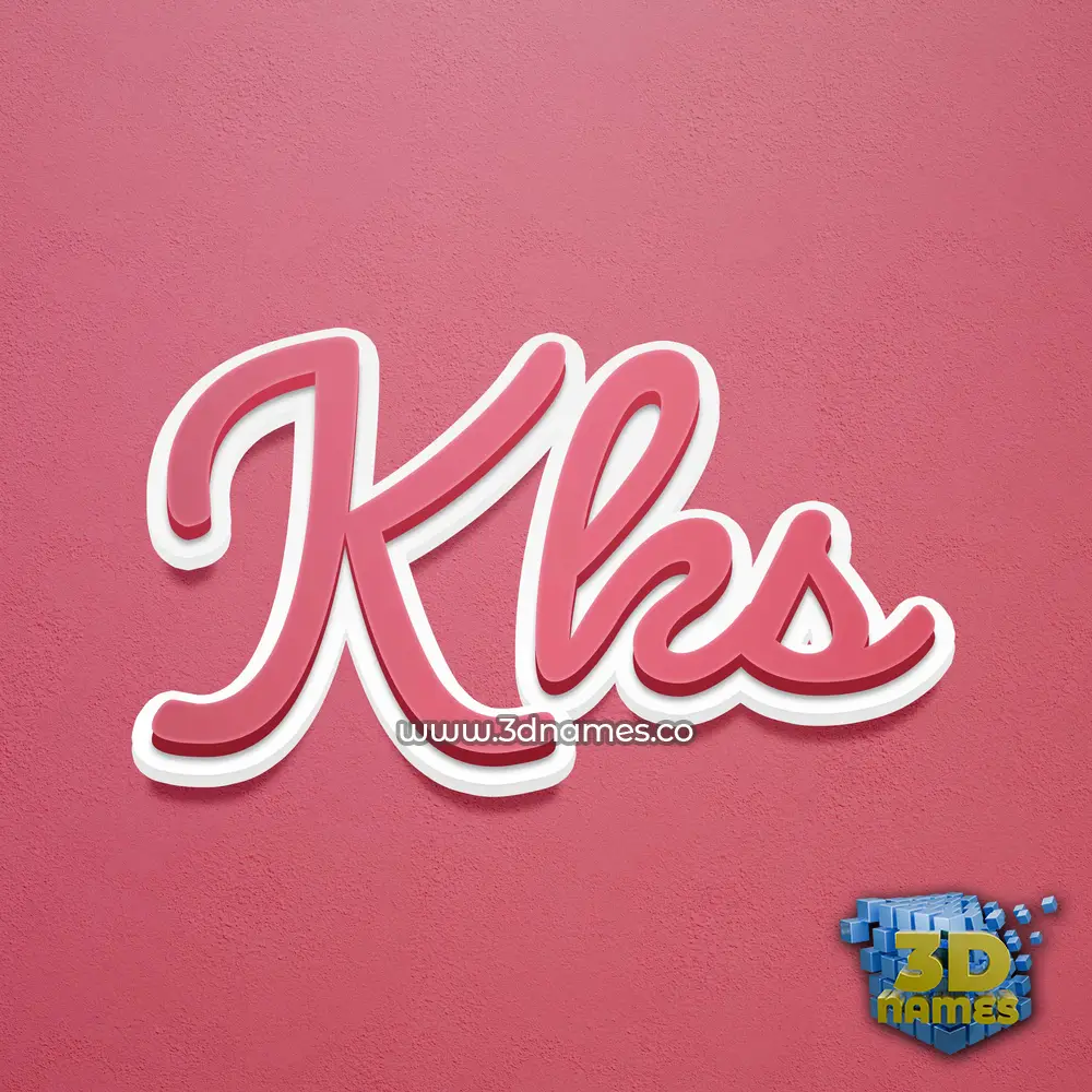 kks in Red Scribble style - 3D name wallpaper