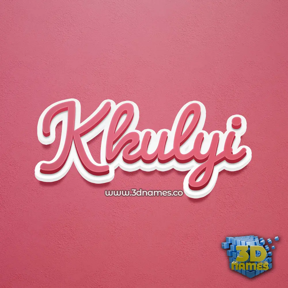 kkulyi in Red Scribble style - 3D name wallpaper