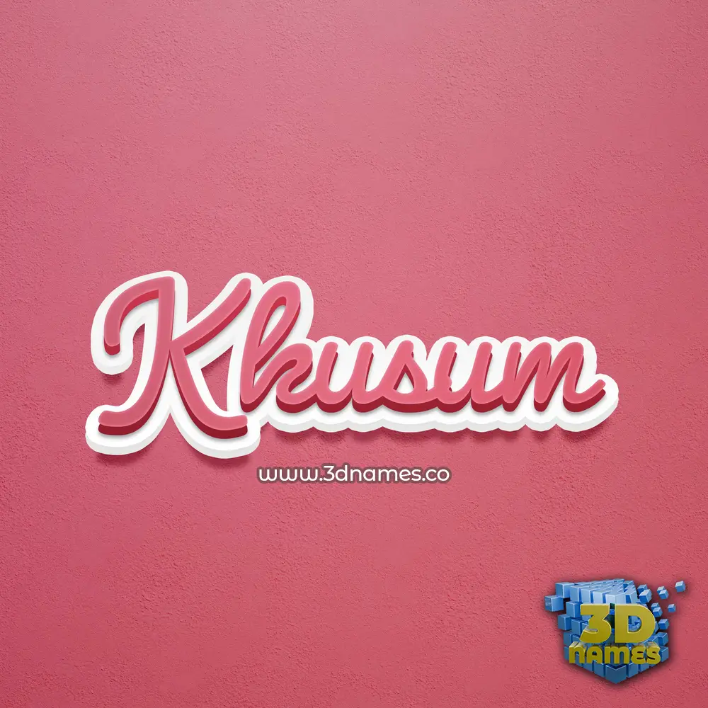 kkusum in Red Scribble style - 3D name wallpaper