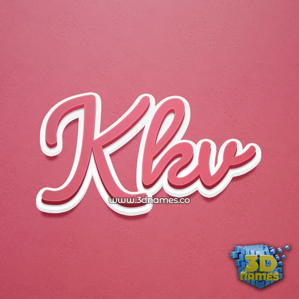 kkv in Red Scribble style - 3D name wallpaper