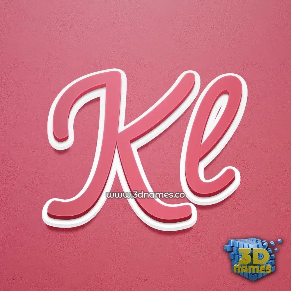 kl in Red Scribble style - 3D name wallpaper