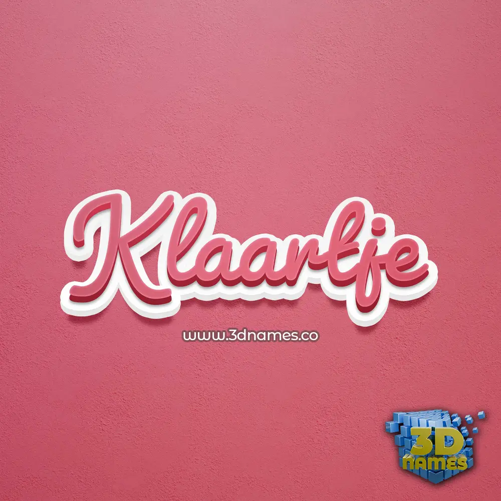 klaartje in Red Scribble style - 3D name wallpaper