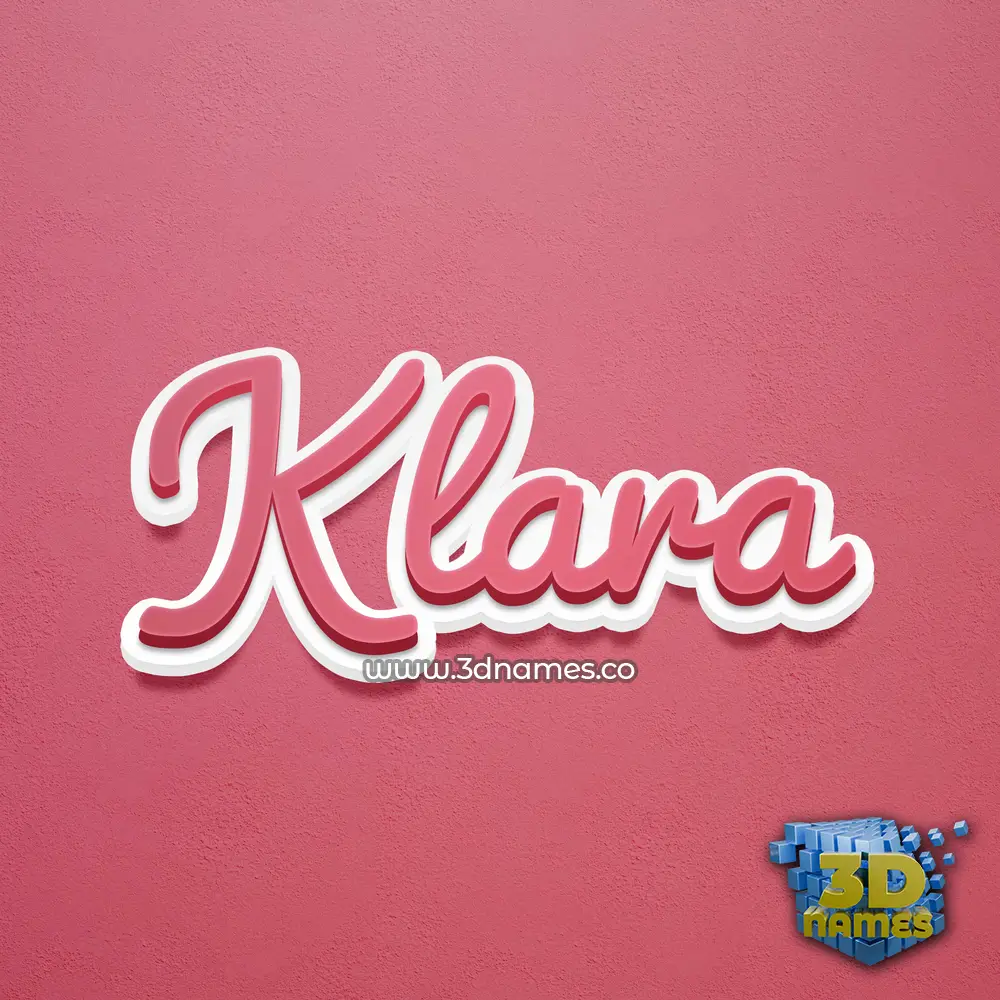 klara in Red Scribble style - 3D name wallpaper