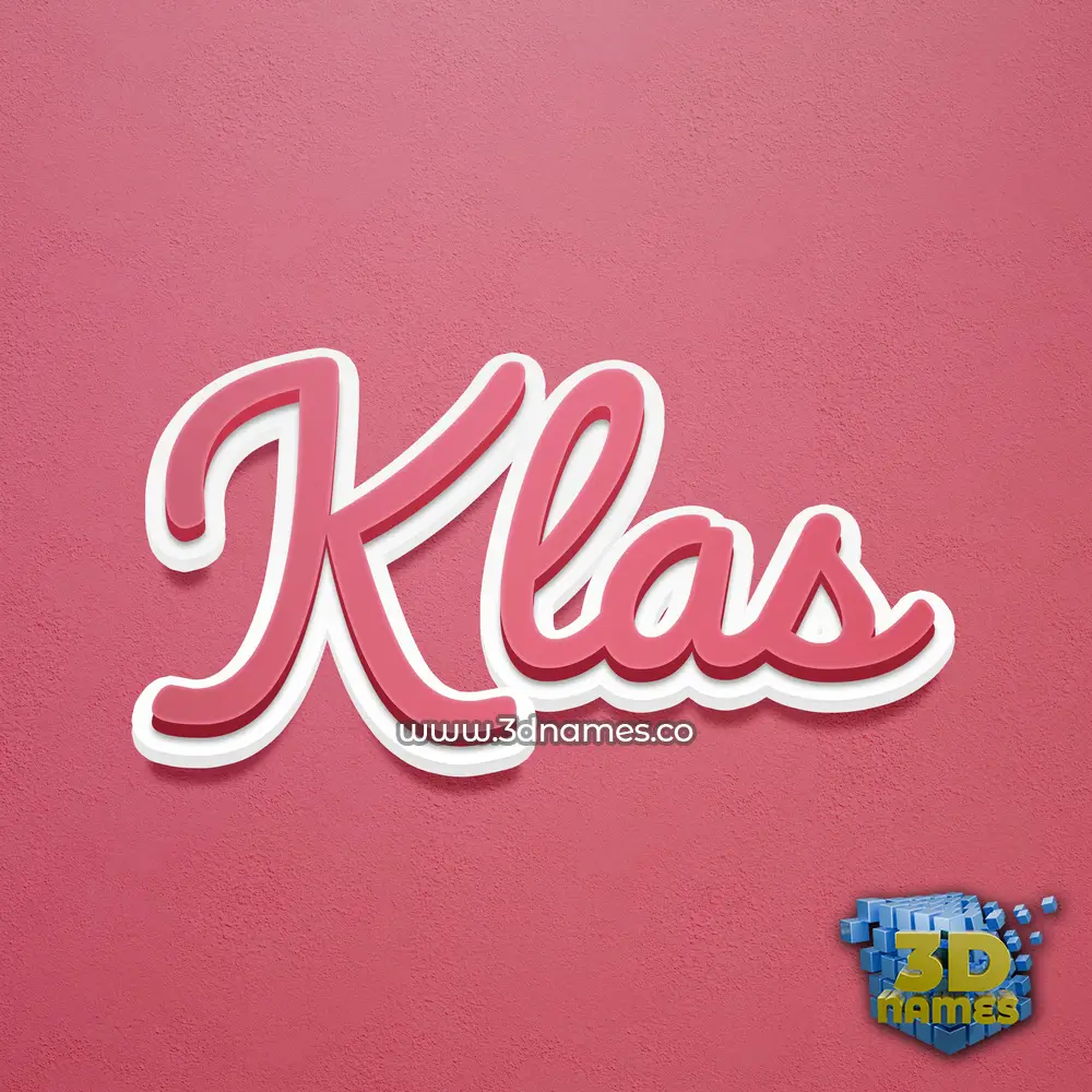 klas in Red Scribble style - 3D name wallpaper