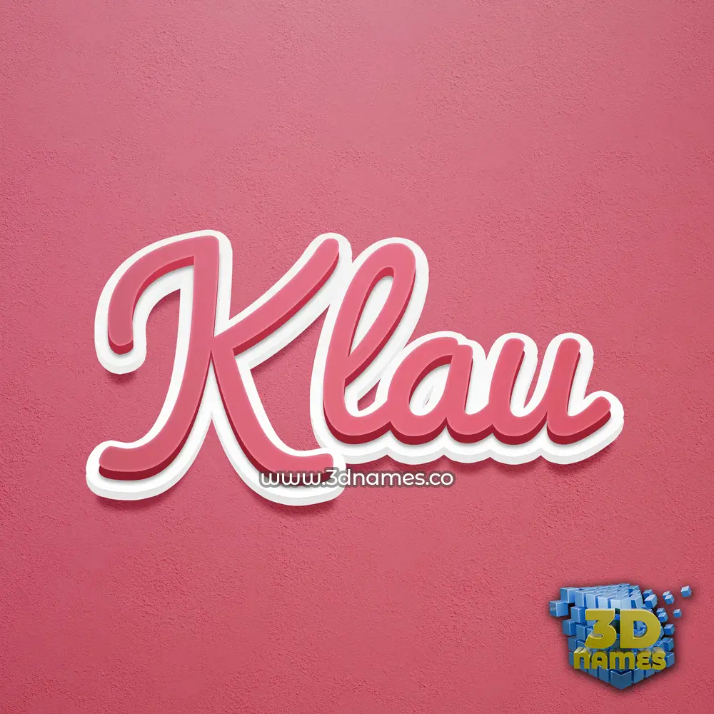 klau in Red Scribble style - 3D name wallpaper