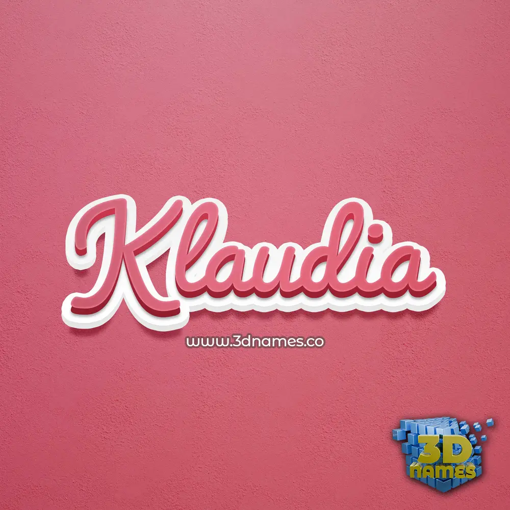 klaudia in Red Scribble style - 3D name wallpaper