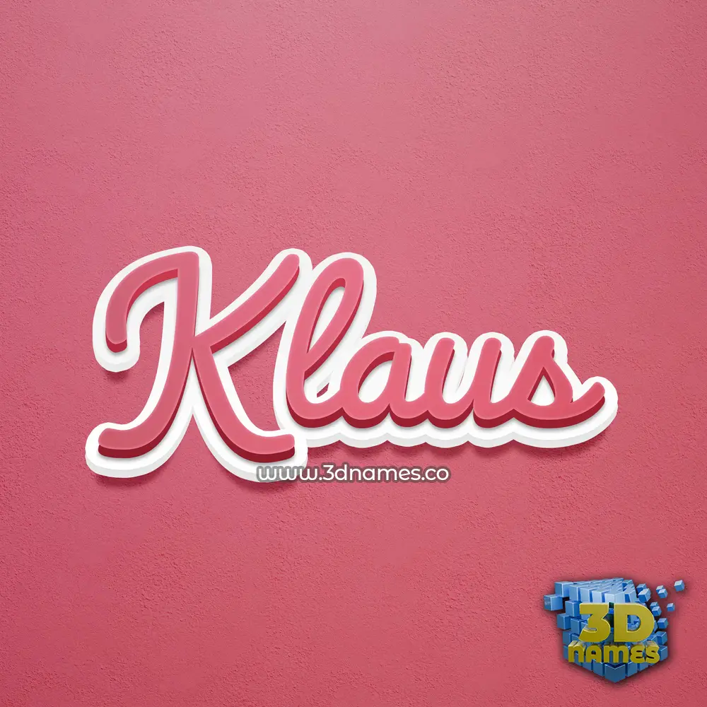 klaus in Red Scribble style - 3D name wallpaper