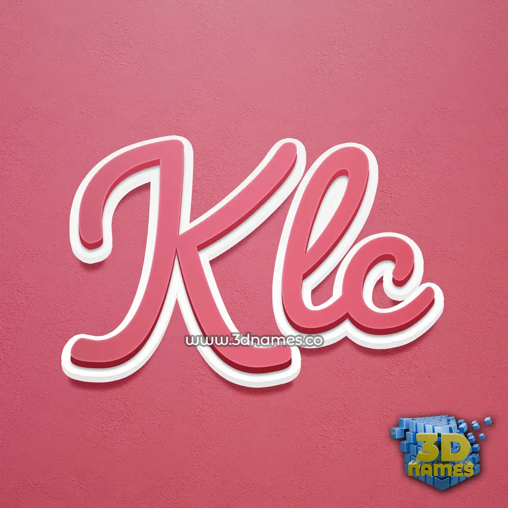 klc in Red Scribble style - 3D name wallpaper