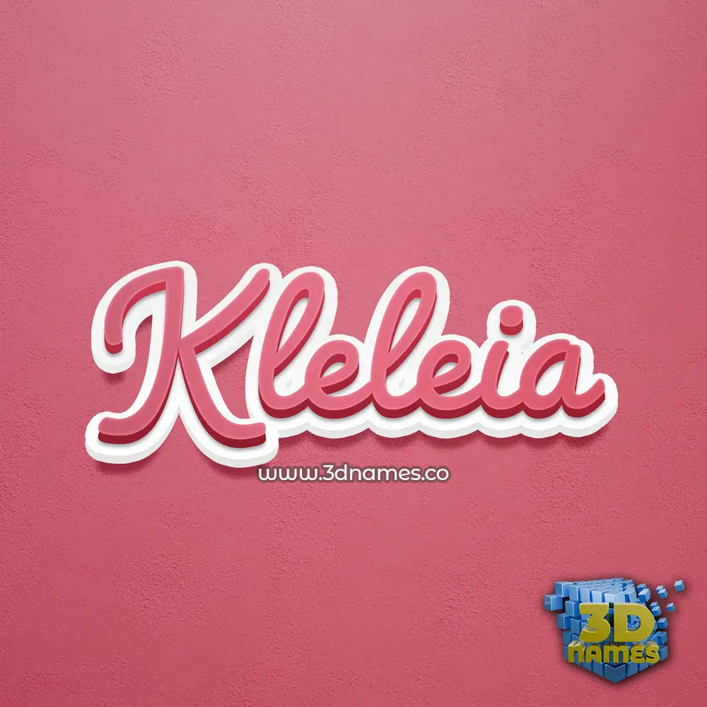 kleleia in Red Scribble style - 3D name wallpaper