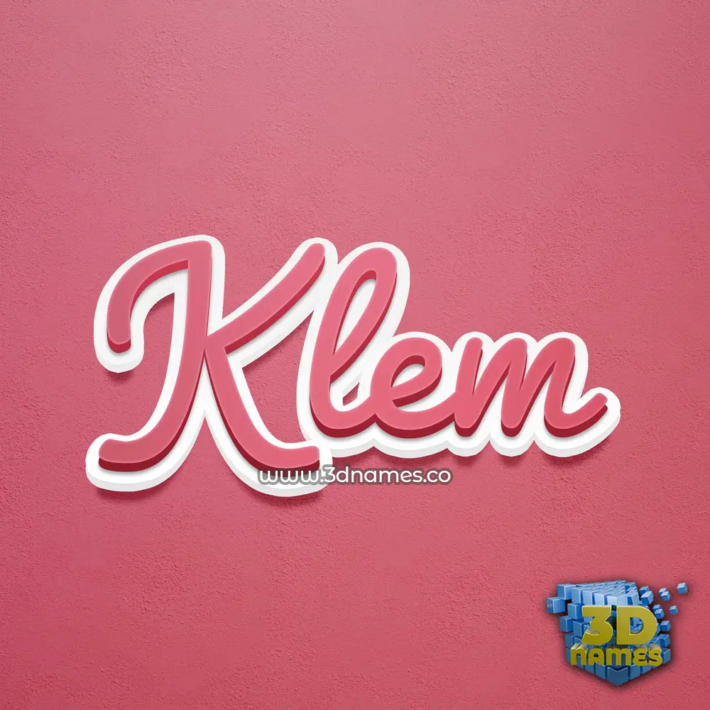 klem in Red Scribble style - 3D name wallpaper