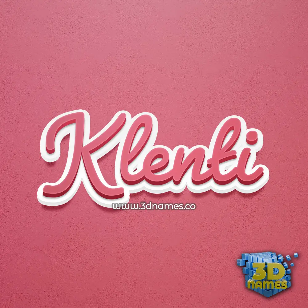 klenti in Red Scribble style - 3D name wallpaper