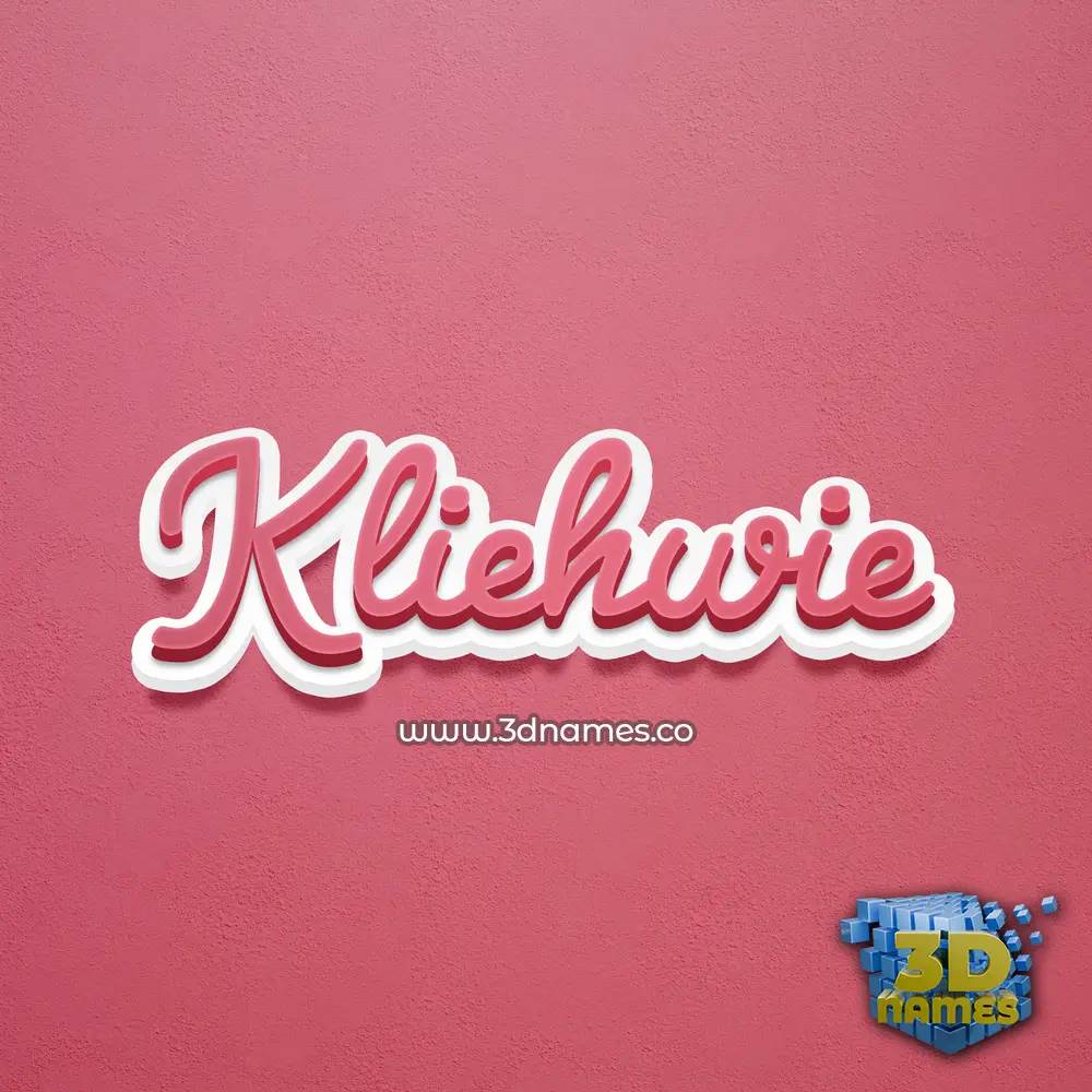 kliehwie in Red Scribble style - 3D name wallpaper