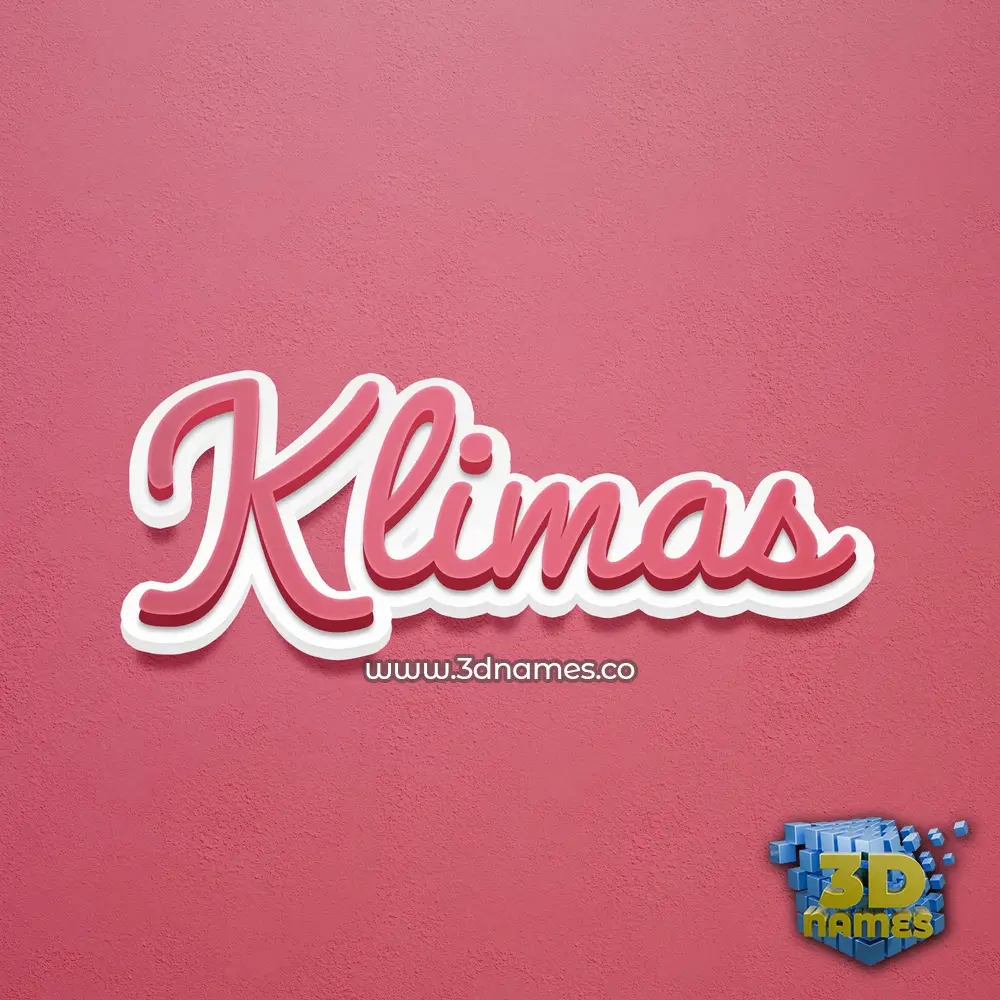 klimas in Red Scribble style - 3D name wallpaper