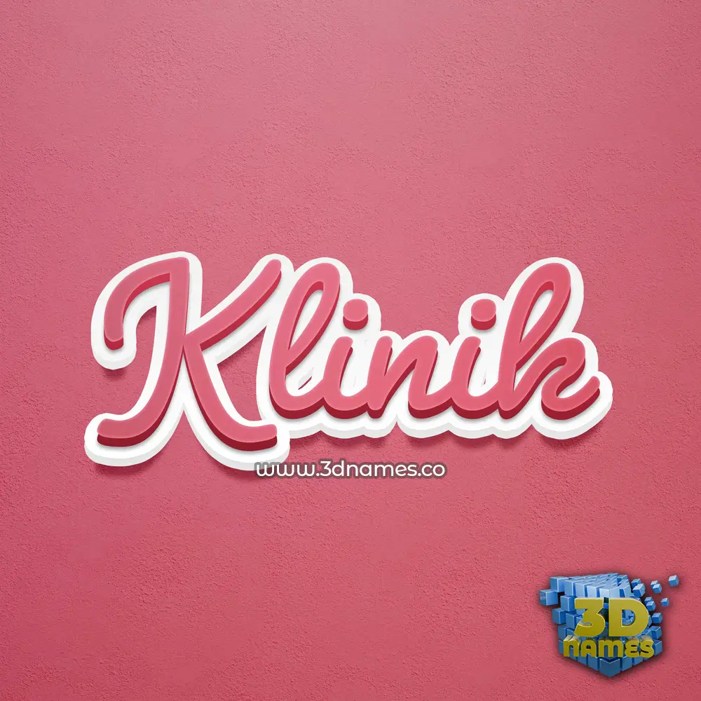 klinik in Red Scribble style - 3D name wallpaper