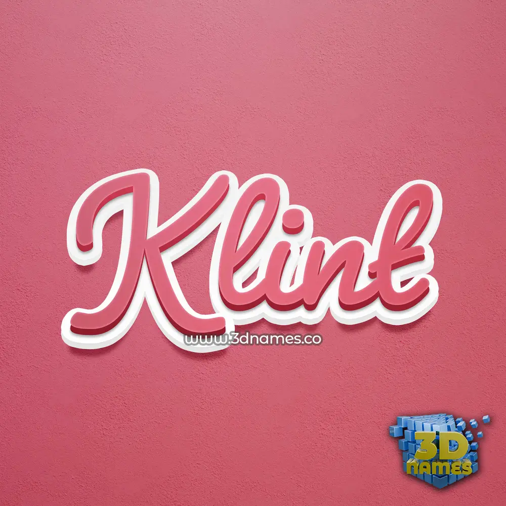 klint in Red Scribble style - 3D name wallpaper