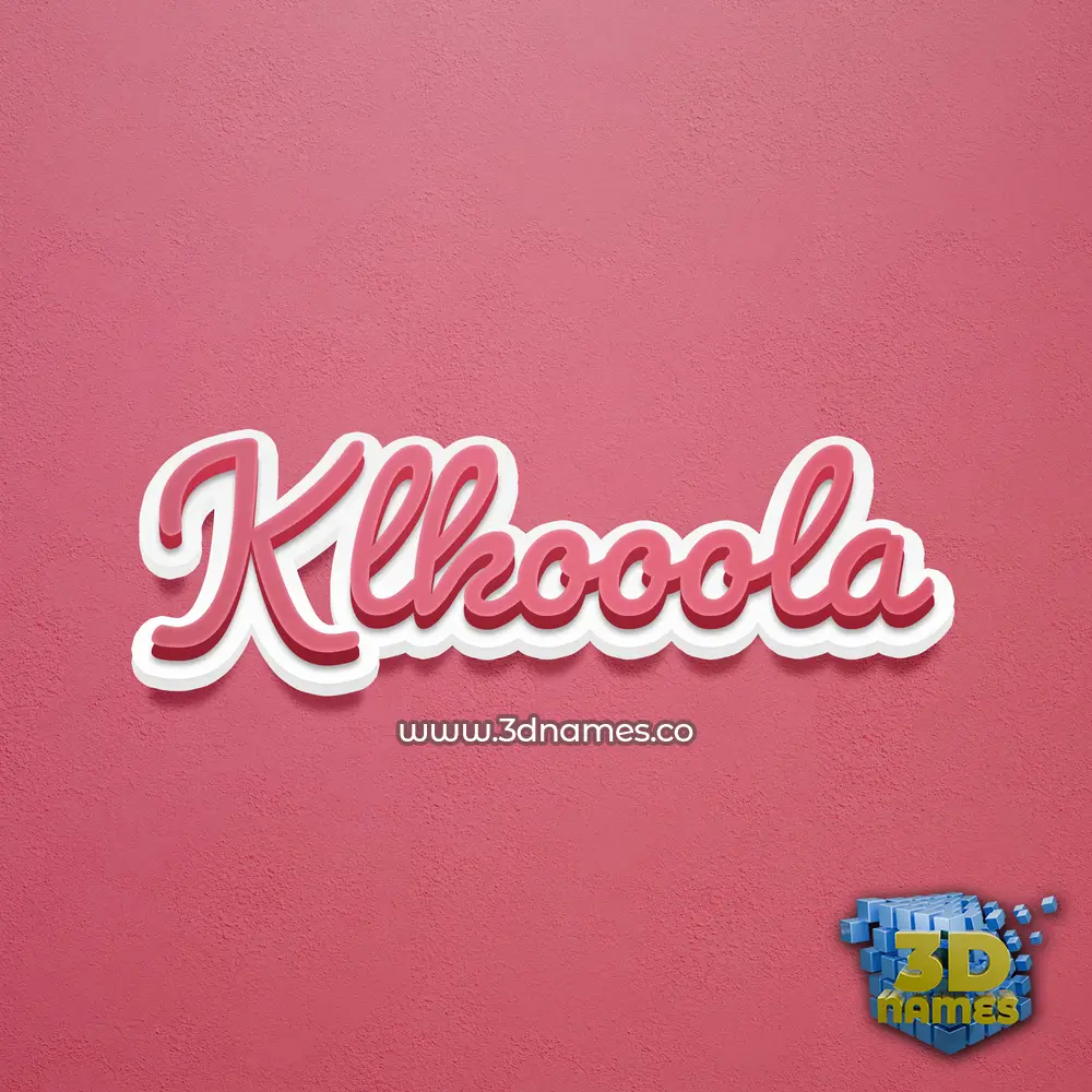 klkooola in Red Scribble style - 3D name wallpaper