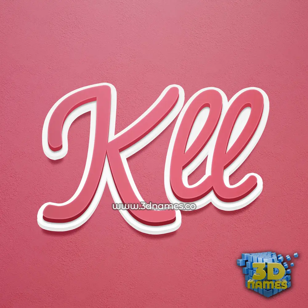 kll in Red Scribble style - 3D name wallpaper