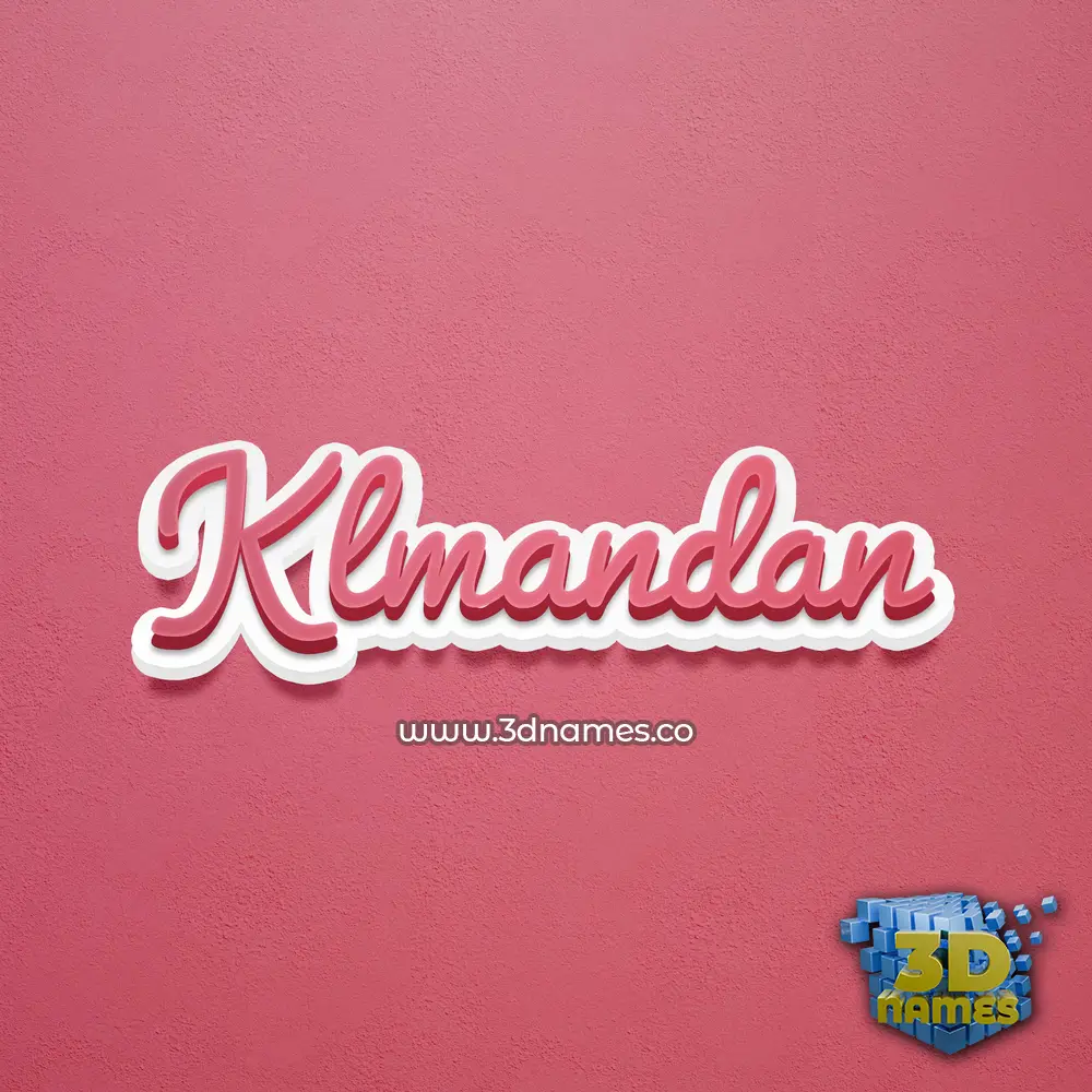 klmandan in Red Scribble style - 3D name wallpaper