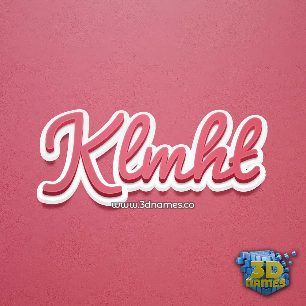 klmht in Red Scribble style - 3D name wallpaper