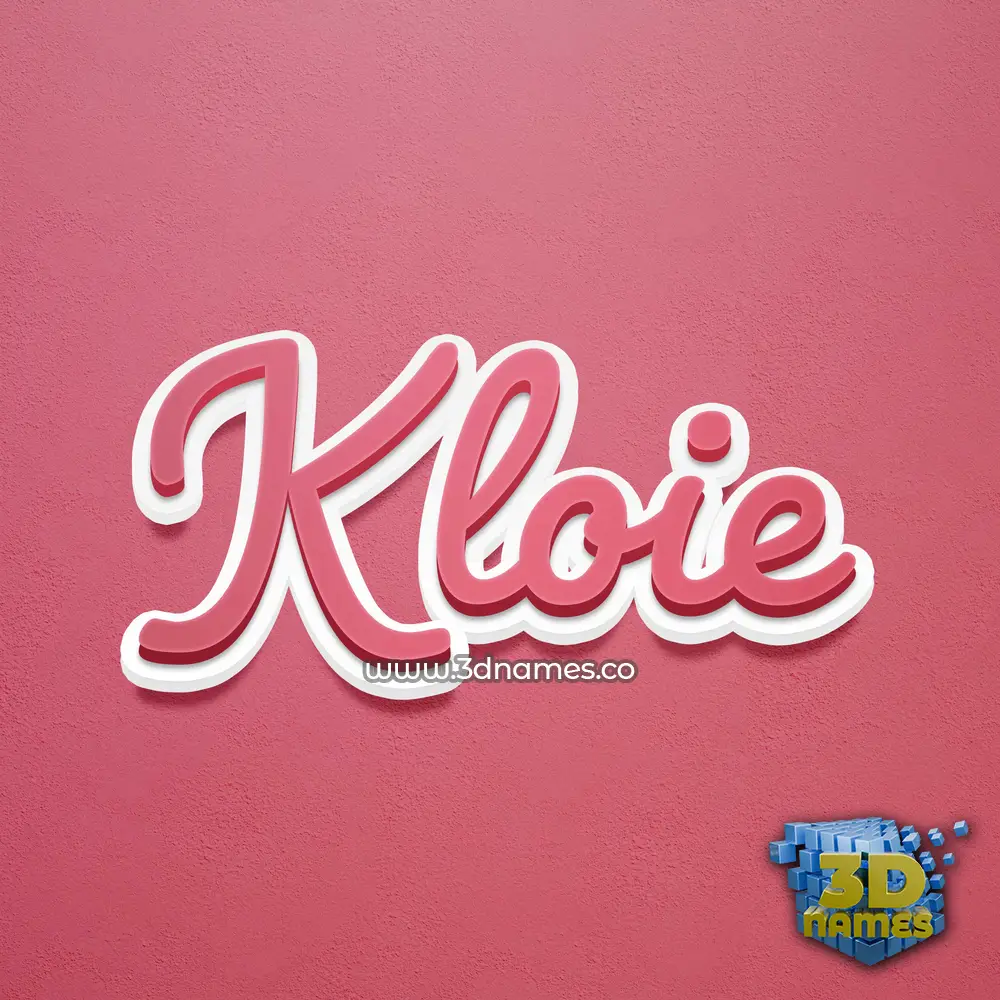 kloie in Red Scribble style - 3D name wallpaper