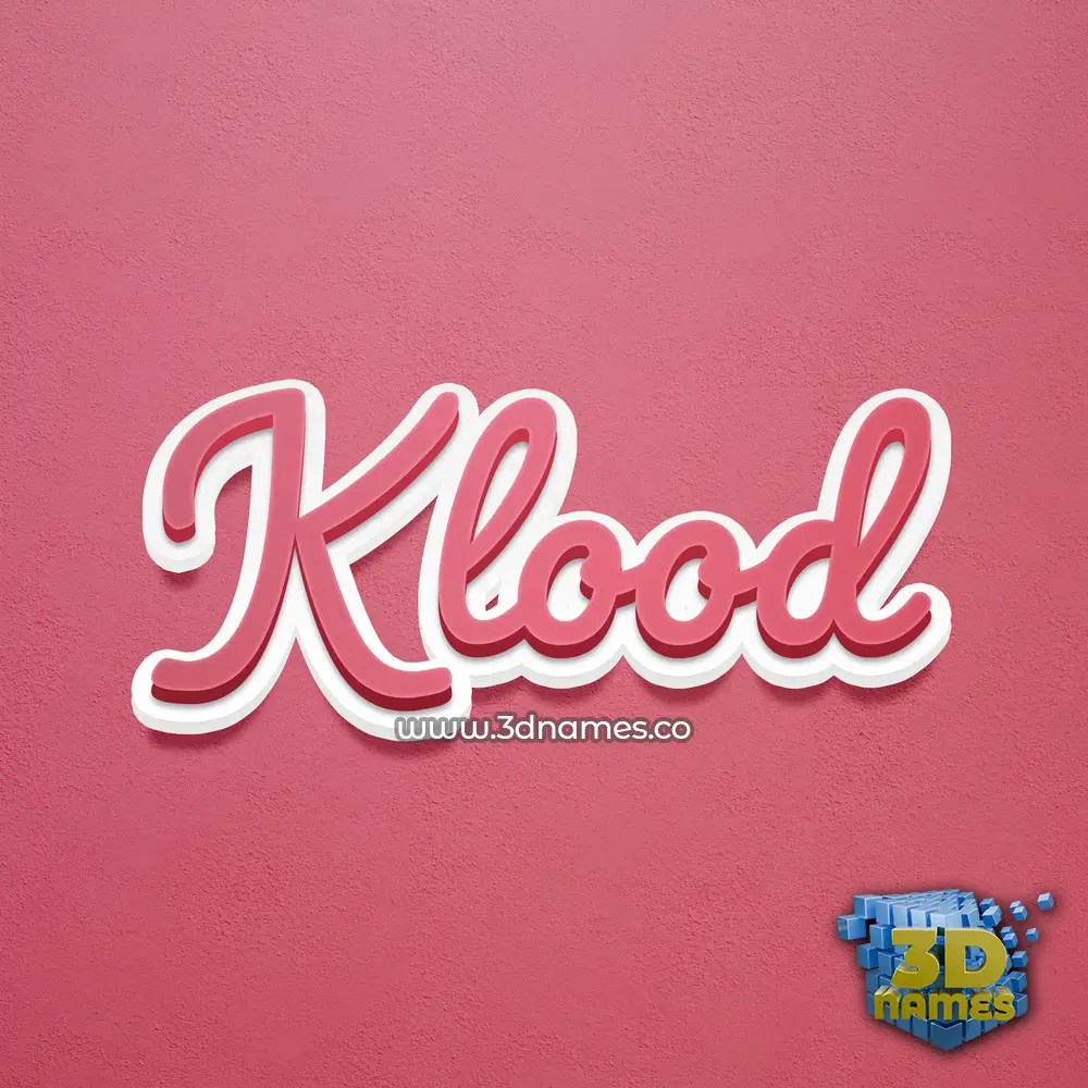 klood in Red Scribble style - 3D name wallpaper