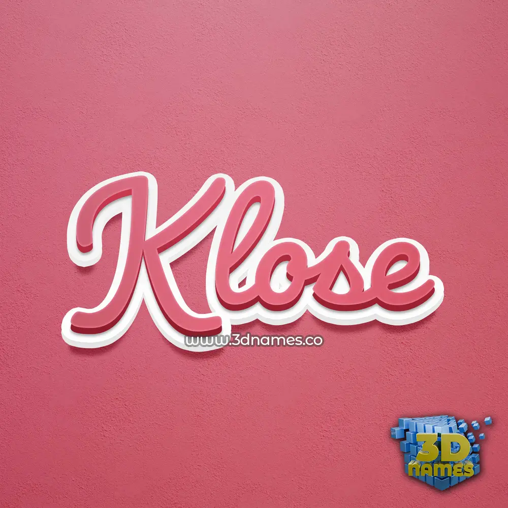 klose in Red Scribble style - 3D name wallpaper