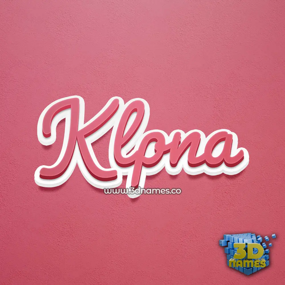 klpna in Red Scribble style - 3D name wallpaper
