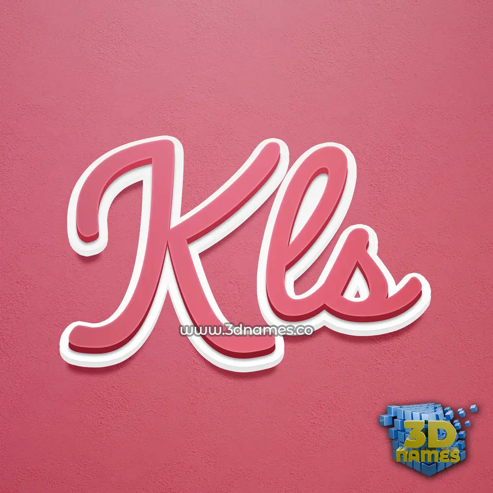 kls in Red Scribble style - 3D name wallpaper