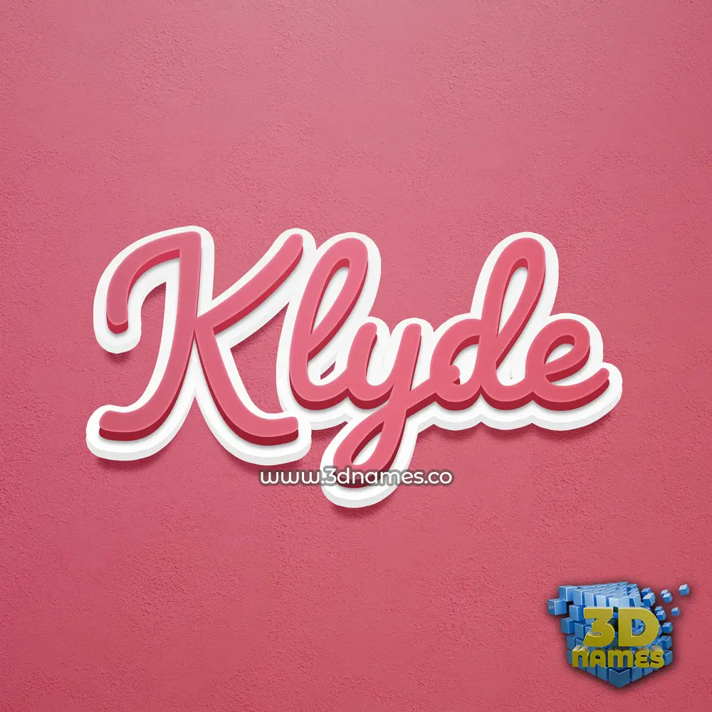 klyde in Red Scribble style - 3D name wallpaper