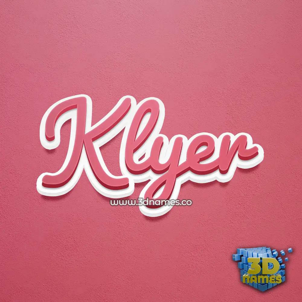 klyer in Red Scribble style - 3D name wallpaper
