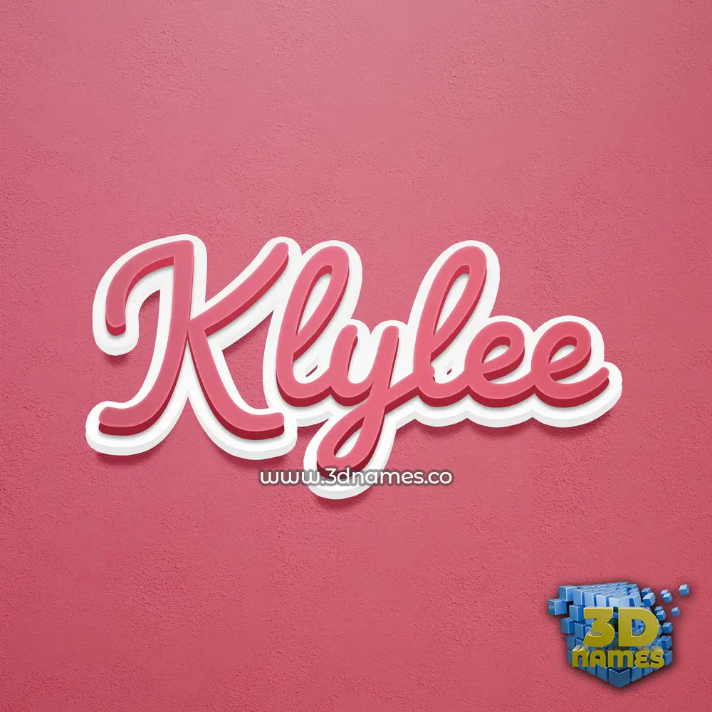 klylee in Red Scribble style - 3D name wallpaper