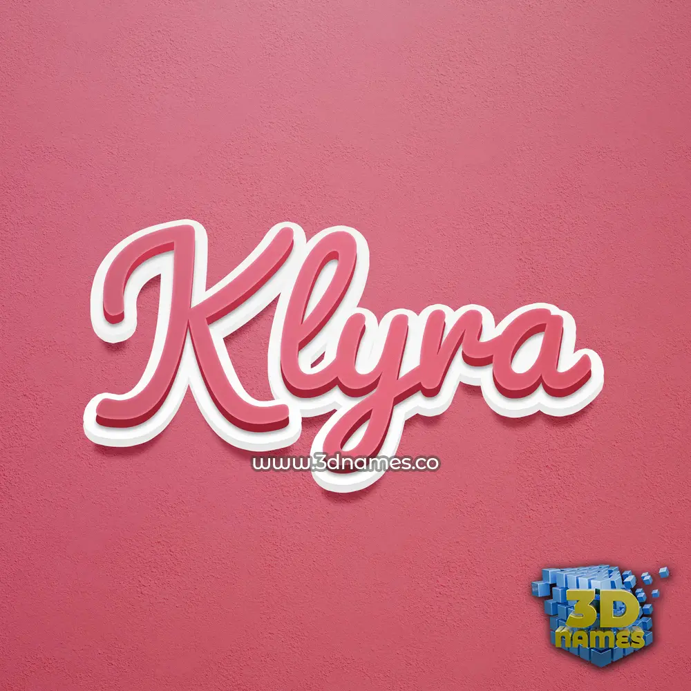 klyra in Red Scribble style - 3D name wallpaper