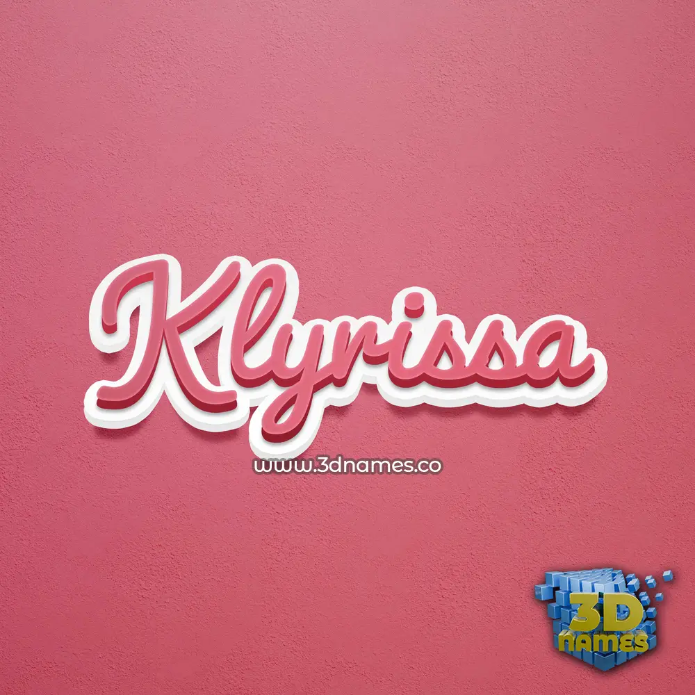 klyrissa in Red Scribble style - 3D name wallpaper