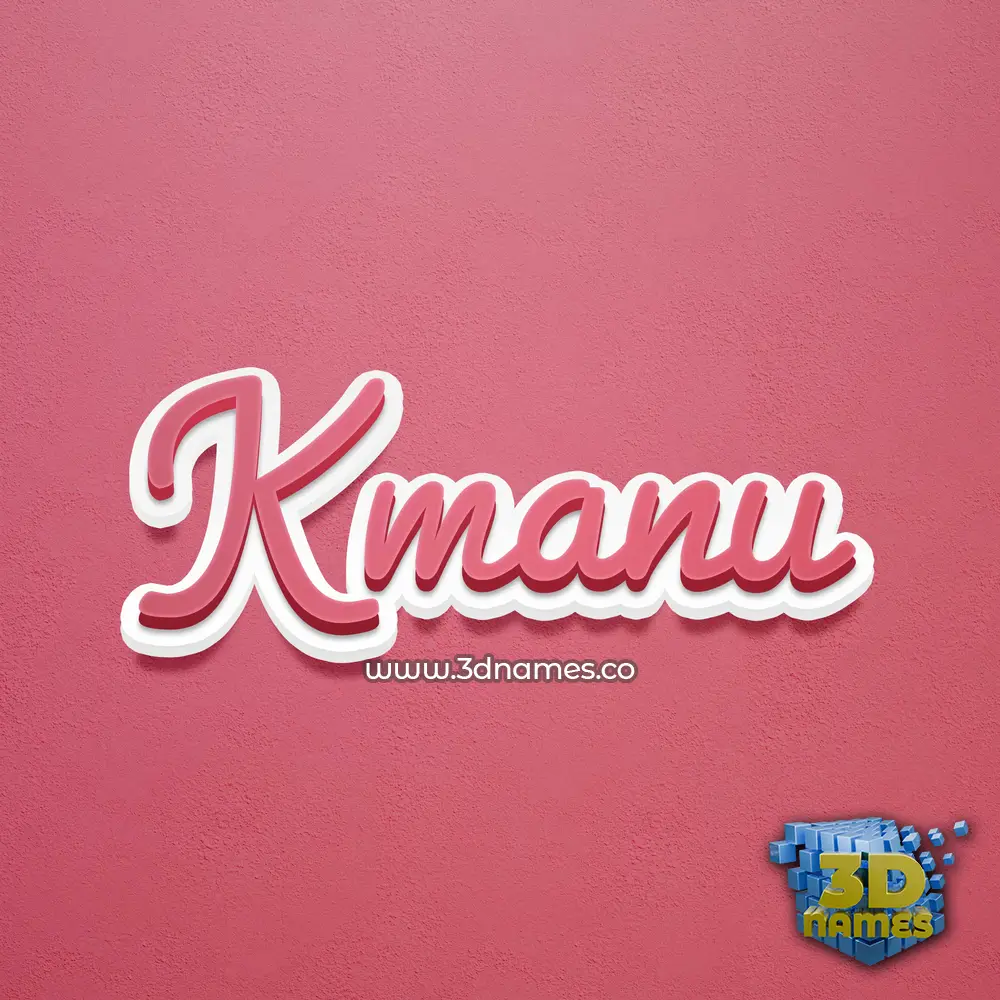 kmanu in Red Scribble style - 3D name wallpaper
