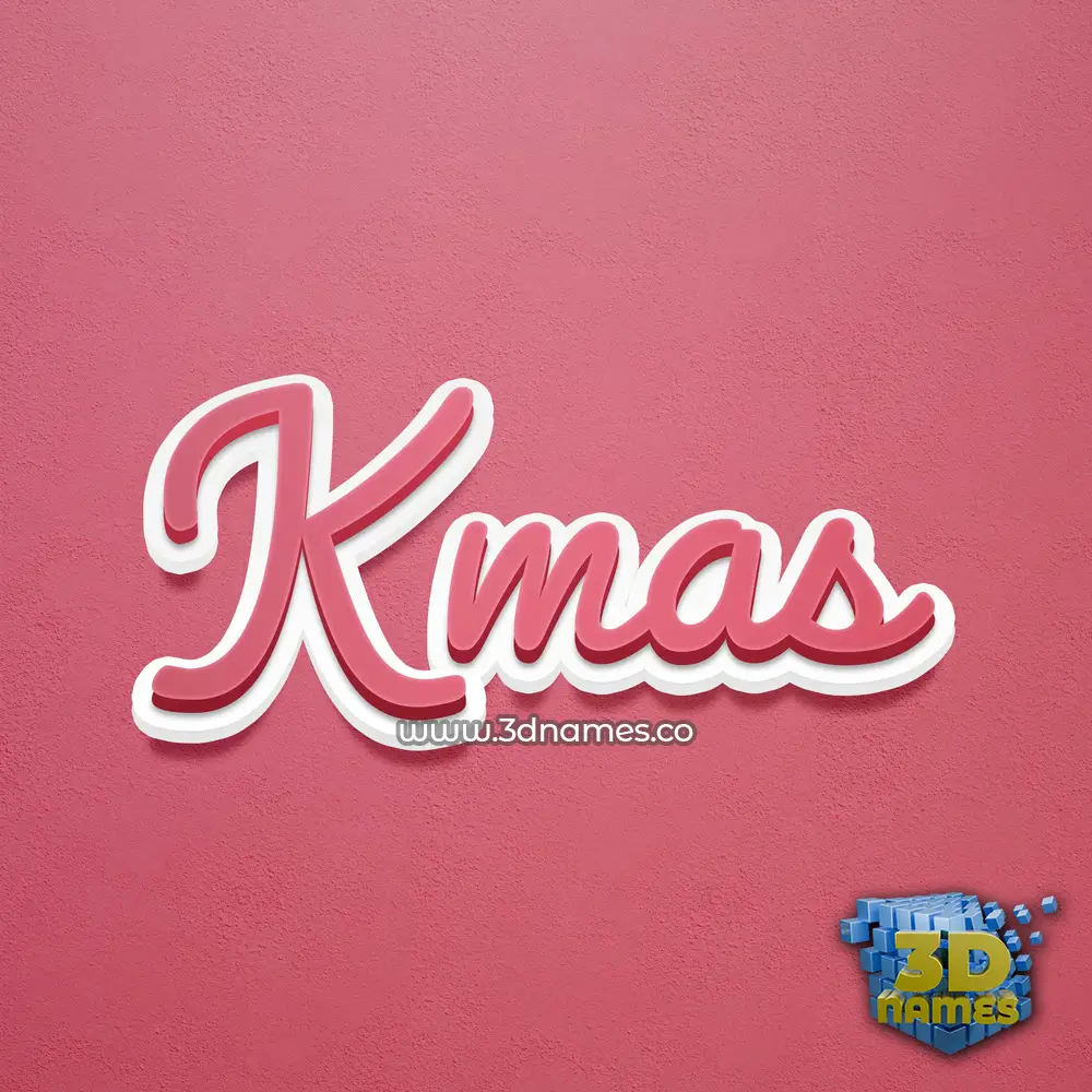 kmas in Red Scribble style - 3D name wallpaper