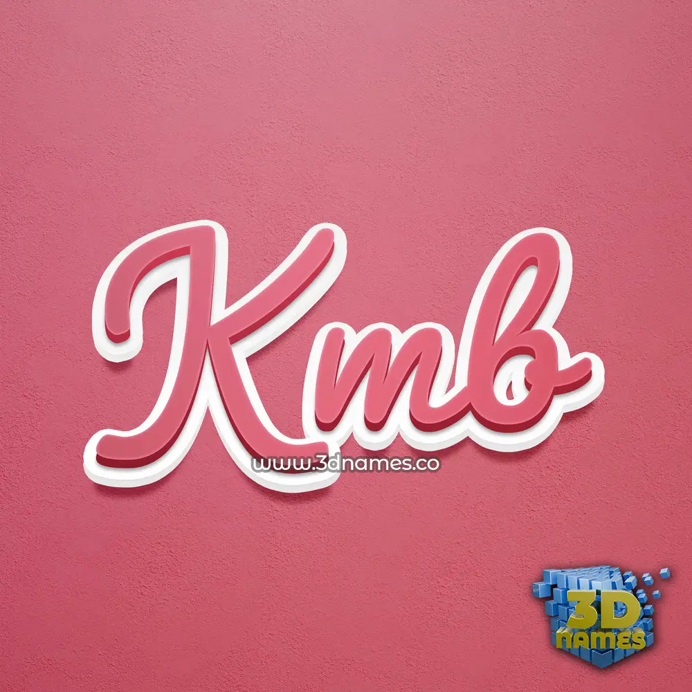 kmb in Red Scribble style - 3D name wallpaper
