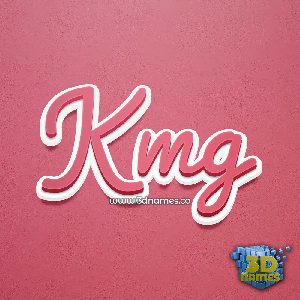 kmg in Red Scribble style - 3D name wallpaper