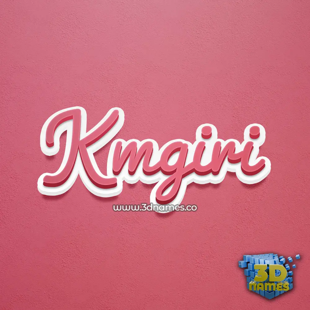 kmgiri in Red Scribble style - 3D name wallpaper