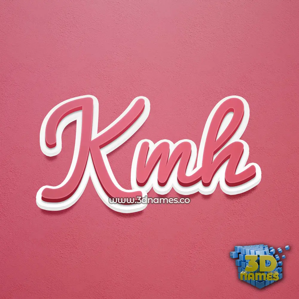 kmh in Red Scribble style - 3D name wallpaper