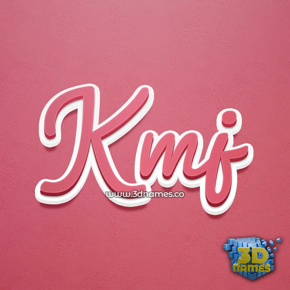kmj in Red Scribble style - 3D name wallpaper