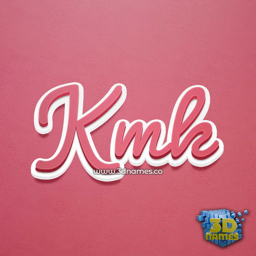 kmk in Red Scribble style - 3D name wallpaper