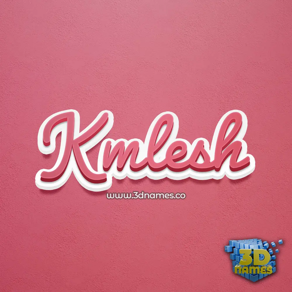 kmlesh in Red Scribble style - 3D name wallpaper