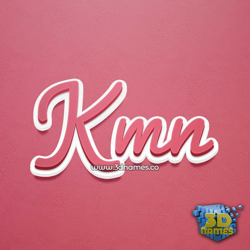 kmn in Red Scribble style - 3D name wallpaper