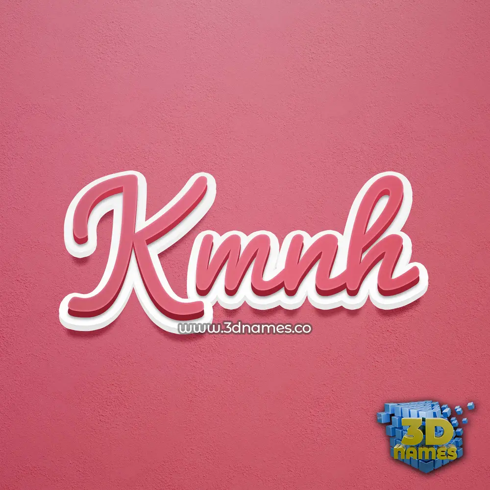 kmnh in Red Scribble style - 3D name wallpaper